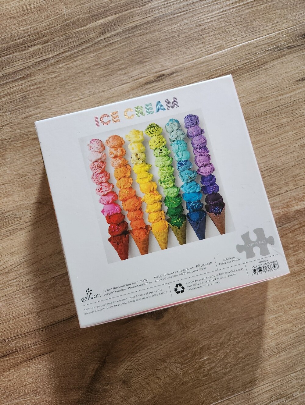 Galison Rainbow Ice Cream 500 Piece Puzzle - Picture 3 of 3